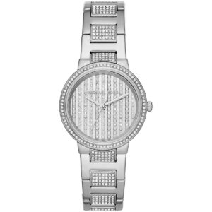 Michael Kors Gabbi Glitz silver women's watch with crystal-set dial and metal bracelet
