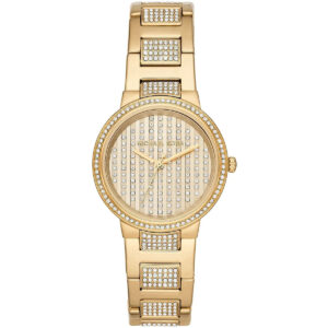 Michael Kors Gabbi gold-tone women's watch with crystal-paved dial and bracelet