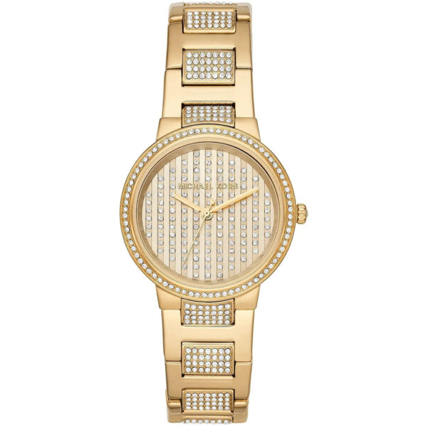 Michael Kors Gabbi gold-tone women's watch with crystal-paved dial and bracelet