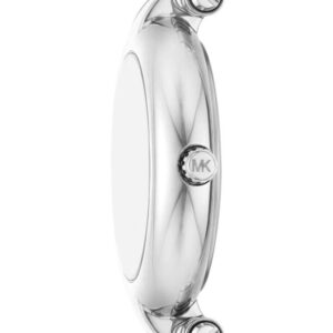 Michael Kors Laney MK4894 side view showing case profile and silver-tone steel bracelet