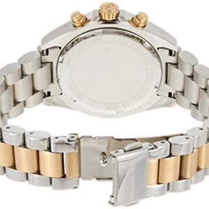 Michael Kors Bradshaw watch caseback with two-tone stainless steel and gold-plated bracelet