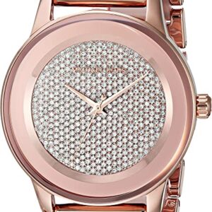 Michael Kors Kinsley MK6432 rose gold women's watch from angled perspective showing full band