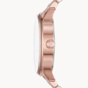 Michael Kors Kinsley MK6432 rose gold women's watch side profile view showing case thickness