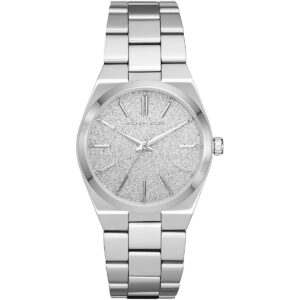 Michael Kors Channing MK6626 women's watch with silver glitter dial and stainless steel bracelet