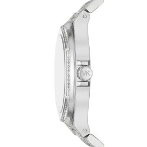 Michael Kors Lennox Pavé watch side profile showing crystal-set bezel and thin case design
