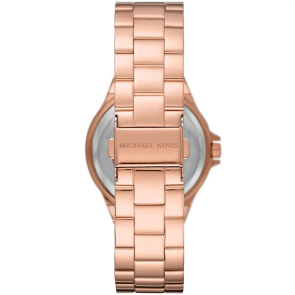 Michael Kors Lennox rose gold metal bracelet with link design and Michael Kors engraving