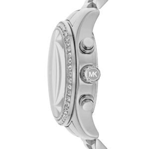Michael Kors Lexington chronograph women's watch side view showing case and bracelet angle