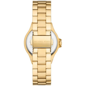 Michael Kors Mini Lennox gold stainless steel bracelet and clasp detail