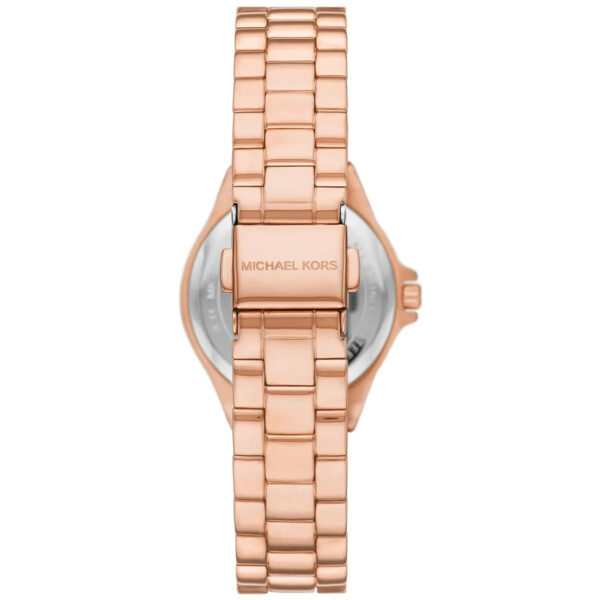 Michael Kors MK7396 caseback showing stainless steel closure and Michael Kors engraving