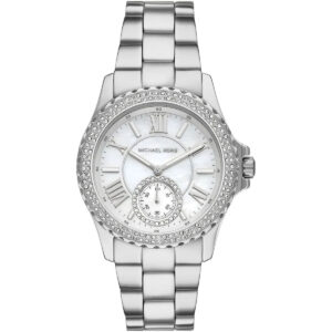 Michael Kors Everest MK7403 women's watch with white mother-of-pearl dial and crystal bezel
