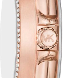 Side view of Michael Kors Maren watch showing case thickness and bracelet links