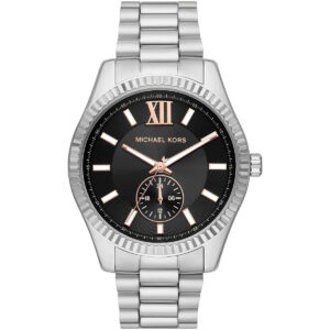 Michael Kors Lexington MK8946 black dial silver-tone stainless steel watch front view