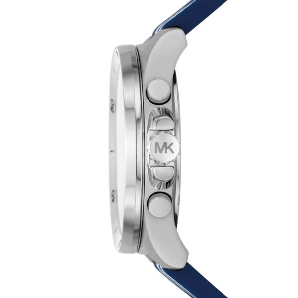 Michael Kors Brecken watch side profile showing case depth and chronograph pushers