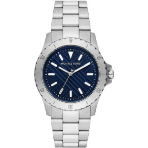 Michael Kors Everest MK9079 men's watch with blue dial and silver stainless steel bracelet