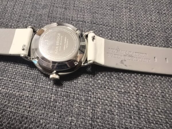 Noxbridge Classic Meissa MS36 white leather strap showing damage and defect
