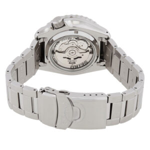 Seiko 5 Sports SKX caseback showing automatic movement and transparent exhibition display