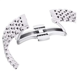 Swarovski Octea Chrono steel bracelet with fold-over clasp and integrated links
