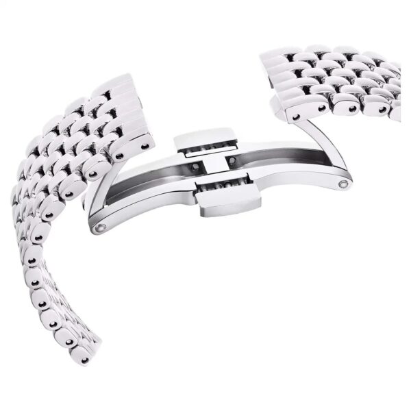 Swarovski Octea Chrono steel bracelet with fold-over clasp and integrated links