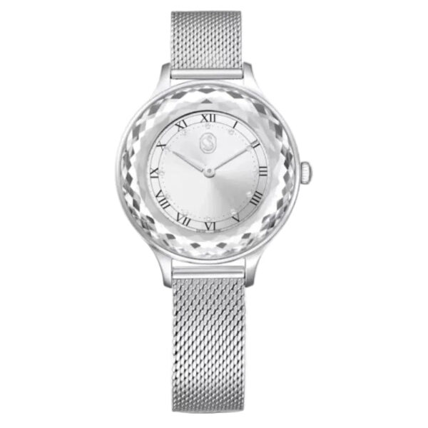Swarovski Octea Nova silver steel women's watch with sapphire glass bezel and silver dial
