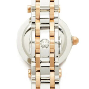 Back view of Tory Burch TBW9013 two-tone bracelet showing case back and clasp detail