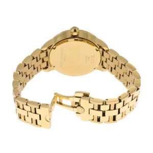 Tory Burch TBW1053 caseback showing gold stainless steel bracelet clasp