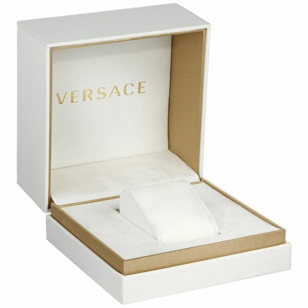 Versace Greca Logo Diver white and gold presentation box with Versace branding