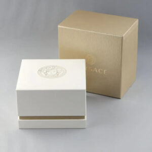 Versace Greca watch original packaging with white and gold presentation boxes