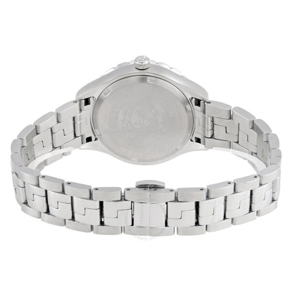 Versace Hellenyium watch caseback view showing stainless steel case