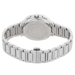 Stainless steel case back with Versace Medusa logo and sapphire crystal