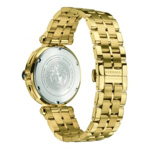 V-Racer Aion gold watch caseback with Versace Medusa emblem and engraving