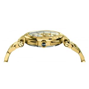 V-Racer Aion gold chronograph watch side view showing case and lugs